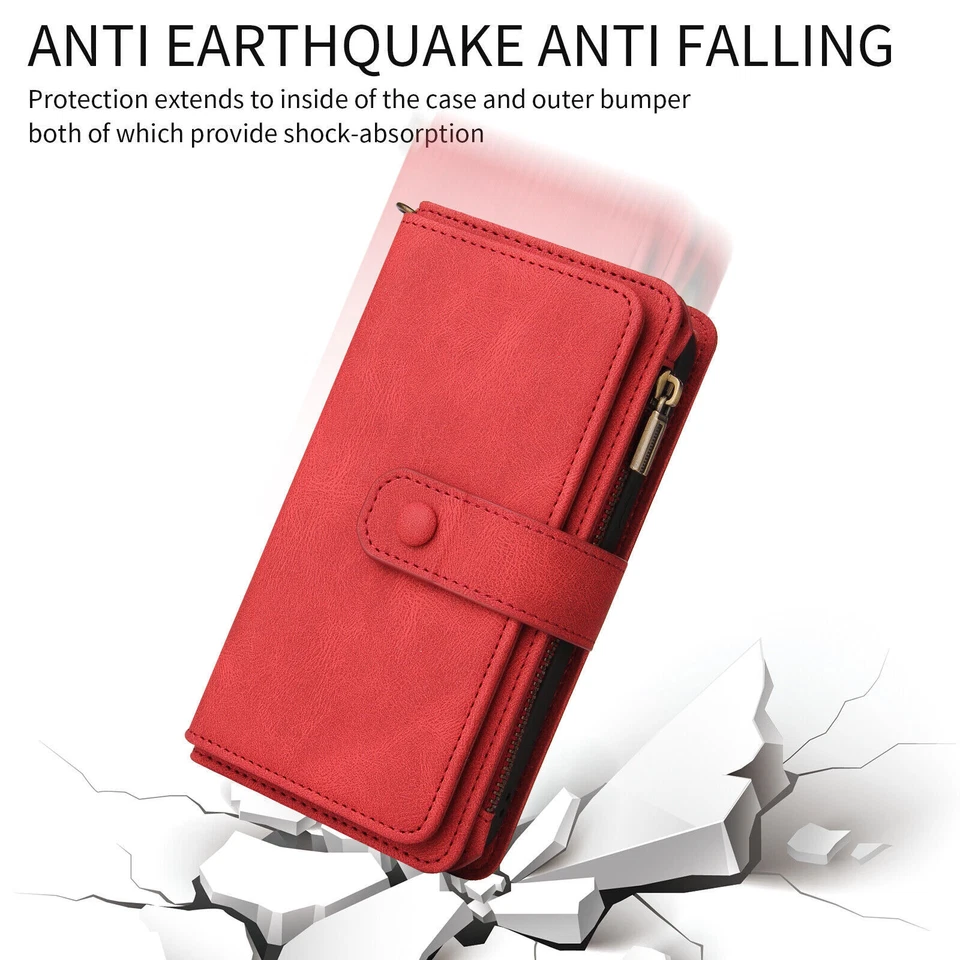 Zipper PU Leather Card Wallet Phone Case for Samsung S25 S24 FE A06 A16 A55 A25 - Image 2 of 4