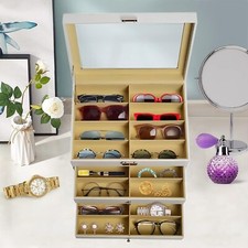 24-Slot Glasses Display Case Organizer Box For Sunglasses  Accessories