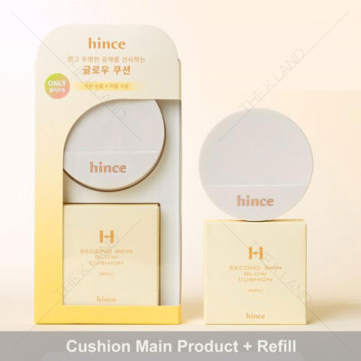HINCE Second Skin Glow Cushion 12g +Refill 12g, 4 Colors SPF50+ PA++ K-Beauty