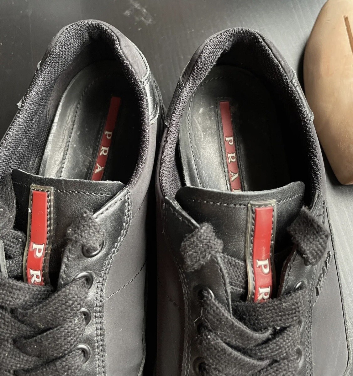 PRADA BLACK SHOES SNEAKERS UK 6 LEATHER NYLON MENS US 7 | eBay PRADA BLACK SHOES SNEAKERS UK 6 LEATHER NYLON MENS US 7 | eBay