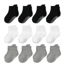 12 Pairs Boy Girl Ankle Non Slip Socks Baby Toddler Kids Cotton Grip Toddler