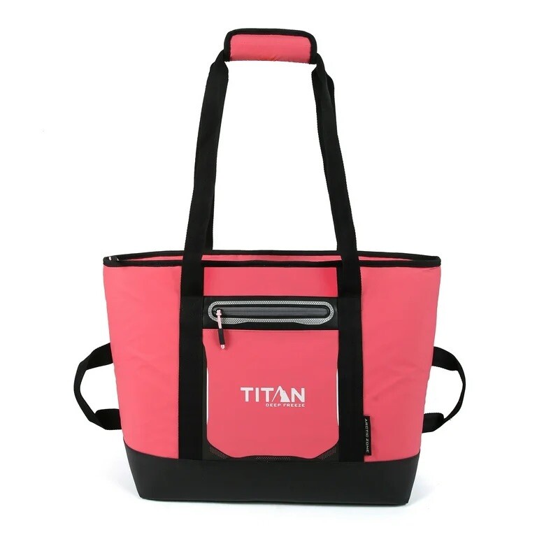 Titan Arctic Zone 30 Can/20 Quart Insulated Tote Cooler Bag Coral