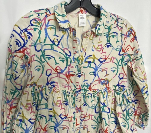 Girls Cristina Martinez by Nordstrom Colorful Faces Ruffle Dress Sz 7! - Picture 3 of 5