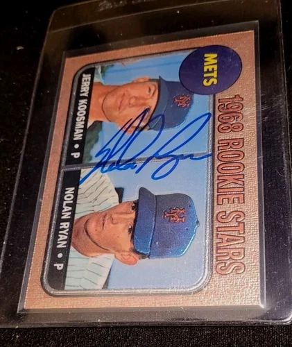 1999 Topps Ryan Finest #1 Nolan Ryan 1968 Rookie Card Reprint RP #177 Signed HOF