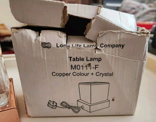 Brushed Chrome Colour+ Crystal Cube Touch Dimmer Table Lamp Light,Unused - Picture 7 of 21