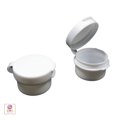 Cosmetic Hinge Jars Empty Plastic Beauty Sample Container 3 Ml White (100) 5004