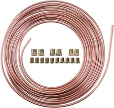 25 Ft. 3/16 OD Copper-Nickel Coated Alloy Brake Line Tubing Kit 3/16" X 25' with