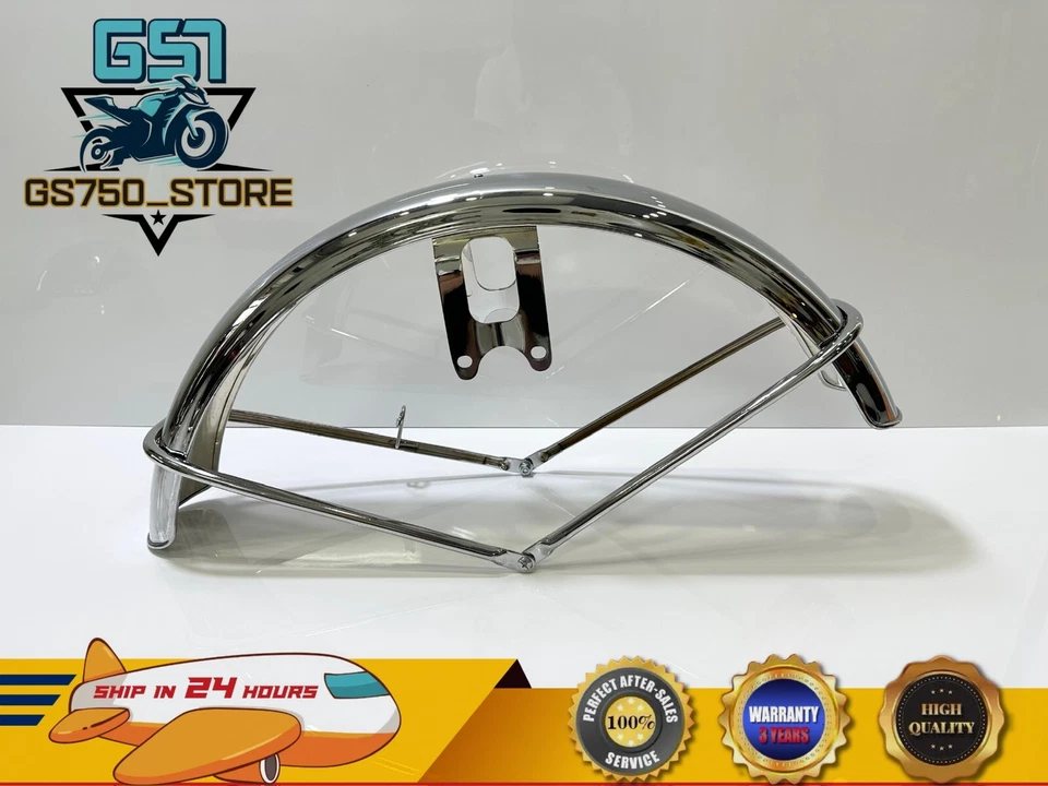 Guardabarros Suzuki GT750 1973-1977. Guardabarros delantero cromado Su GT GT380 GT500 GT550. Foto 4 de 4