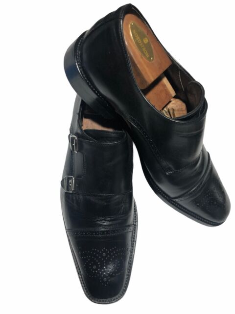 To Boot New York Menâs Black Leather Double Monk Strap Cap Toe Brogue's - 11/US | eBay