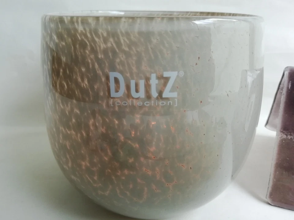 Dutz Collection Vase Pot Taupe D= 13 cm Glas rund Glasvase Teelicht grau beige - Bild 4 von 4