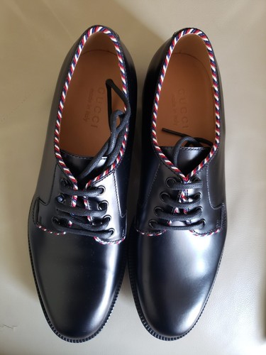 GUCCI Dress Derby Black Leather Men 9 UK 10 US Ret $1,200 - Picture 6 of 18