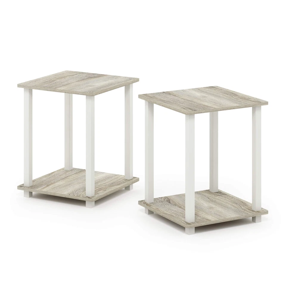 	Simplistic Set of 2 End Table for Small Spaces Home Decor Sonoma Oak/White	 - Image 4 of 4