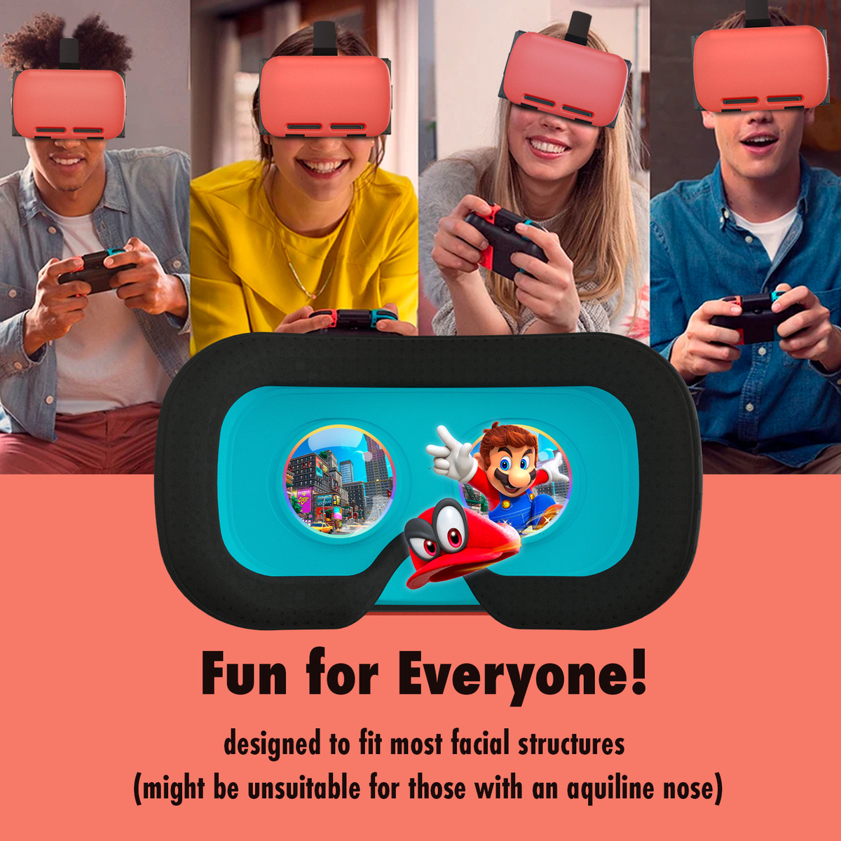  Switch VR Headset Compatible with Nintendo Switch & OLED,  Upgraded with Adjustable HD Lenses, Virtual Reality Glasses for Original Nintendo  Switch & Switch OLED Model, Switch VR Kit, Switch 3D Goggles 