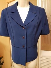 Kasper Ladies Petite Blue Jacket - Size 10P