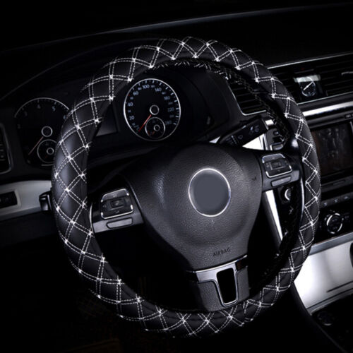 5 Colors Diamond Quilted Stitching Pattern Leather Car Steering Wheel Cover - Picture 1 of 14