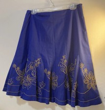 Flair, Size L, MIDI, Modest Skirt, 24  , 100 Cotton, Embroidered, Lined,