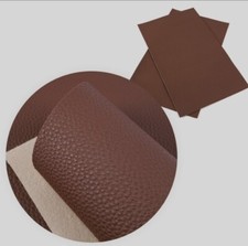 Solid Brown Litchi Texture FAUX LEATHER SHEET 8 x 12" 1064698 Large Pattern
