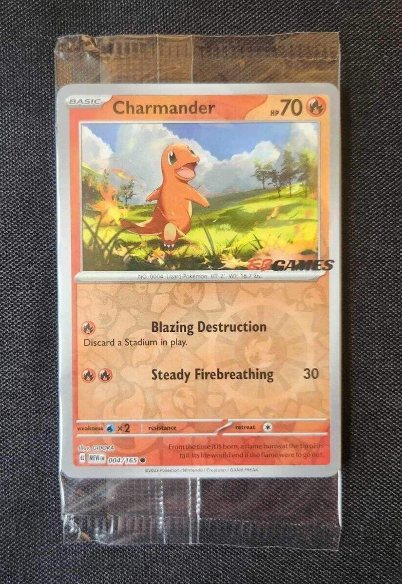 Charmander - 004/165 - Pokemon 151 EB GAMES Stamp - Sealed Promo - Pokemon  | eBay