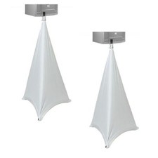  2 ProX 3 Sided Coverage White Tripod Scrim Cover Fits 5 ft Speaker Stands