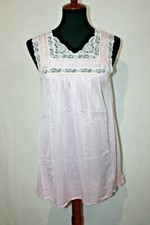 Vtg A J Schneierson Pink Baby Doll Lingerie Lace Gown Negligee Sz S Nylon Satin