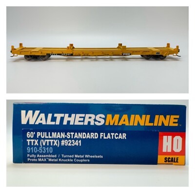 HO Walthers 910-5310 60' Pullman Standard Flatcar Trailer-Train TTX VTTX 92341