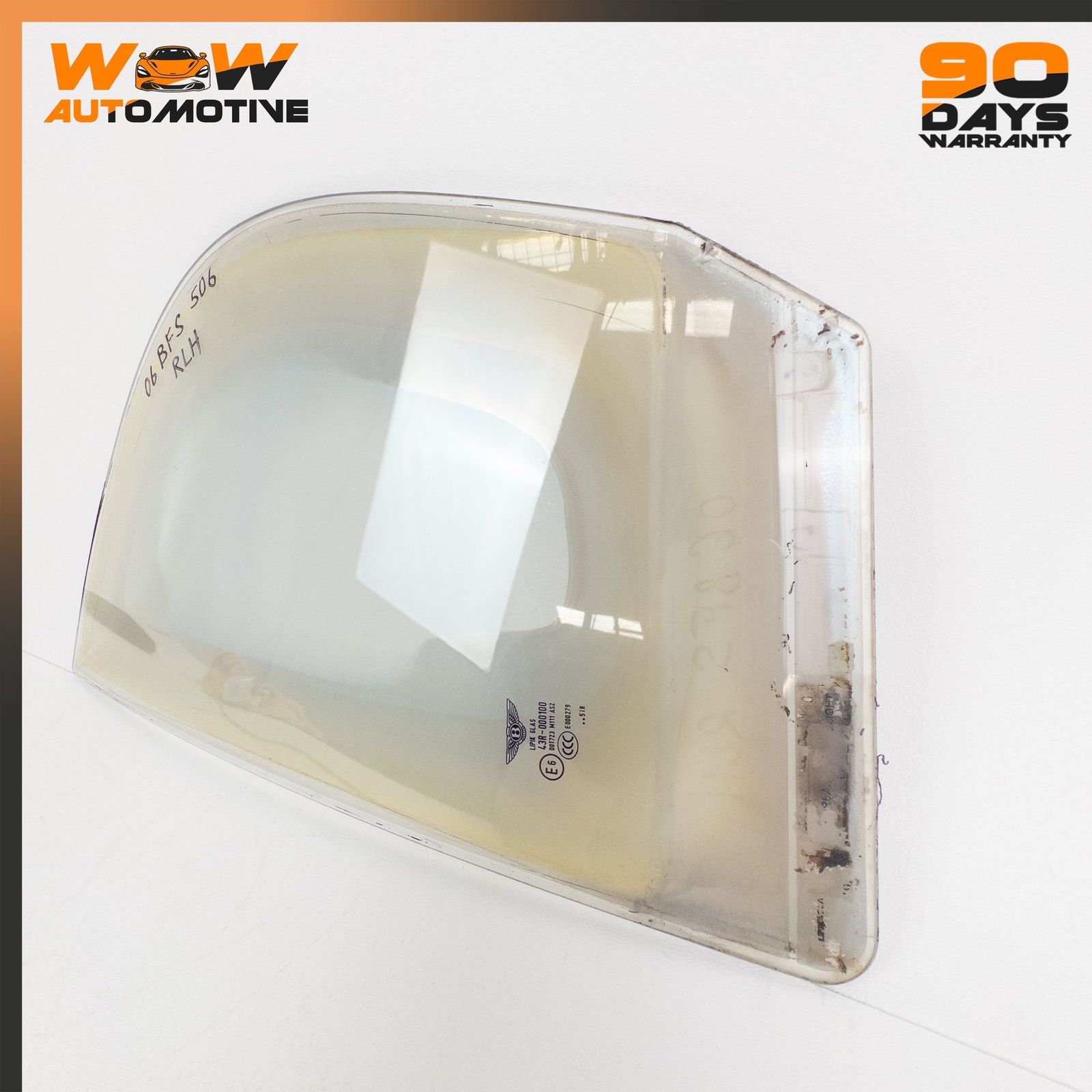 06-13 BENTLEY CONTINENTAL FLYING SPUR REAR LEFT DRIVER SIDE QUARTER WINDOW OEM