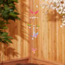 RAINBOW BUTTERFLY WIND CHIMES - 22" HIGH - METAL & ACRYLIC