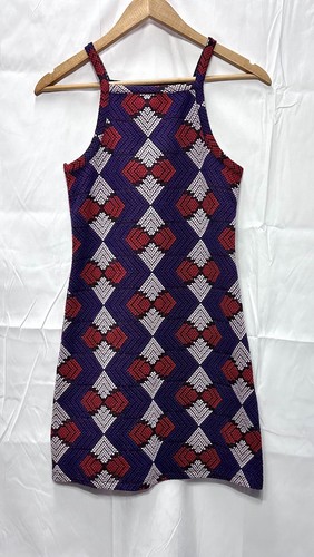 Top Shop Woven Dress Purple Red White Women’s Size 2 Mini - 第 1/9 張圖片