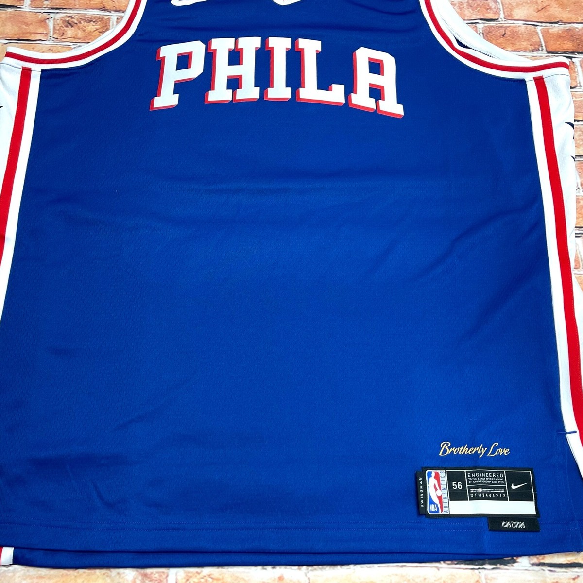 New Mens Nike Philadelphia Sixers 76ers Swingman Blue Blank Jersey