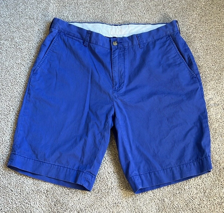 Polo Ralph Lauren Men’s Blue Flat Front Cotton Shorts Size 34