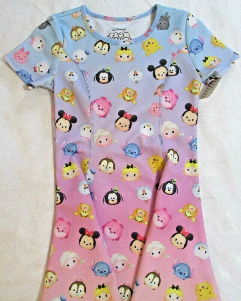 Disney Tsum Tsum девочки платье персонаж печати L 10-12 новый с Ярлыками - Изображение 2 из 4