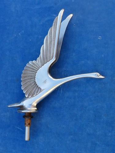 SUPERBE RARE TOP ! MASCOTTE ART DECO mascot - CADILLAC ? - CYGNE Swan - Foto 3 di 10