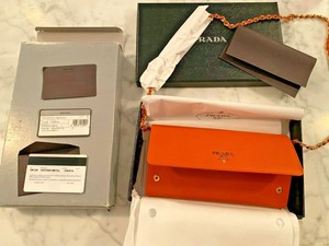 prada orange wallet