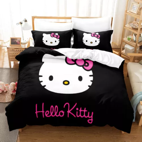 Hello@Kitty Set Biancheria da Letto Bambini Donna Ragazze Camera #Copripiumino Federa Set UK - Foto 7 di 47