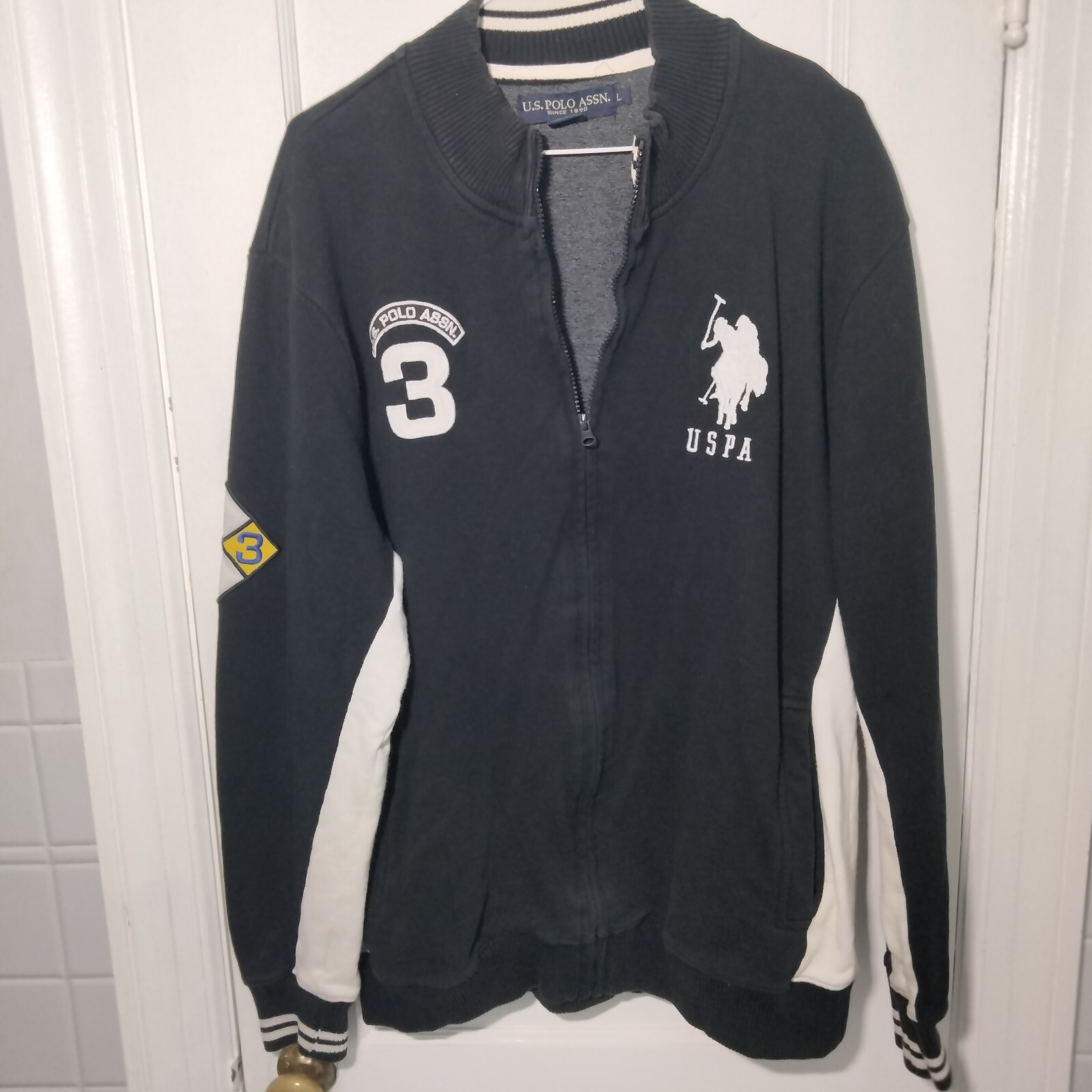 Giacca U.S. Polo Assn Uomo Stile Track Big Pony USPA 3 Cerniera Pile Nero L