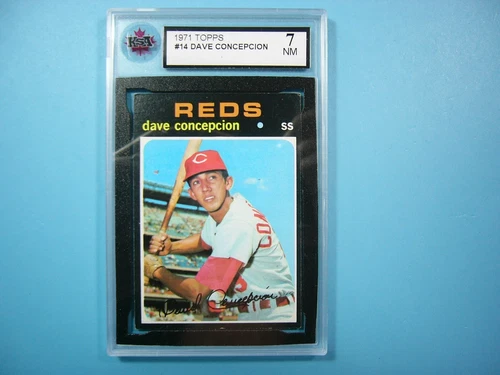 1971 TOPPS MLB BASEBALL CARD #14 DAVE CONCEPCION ROOKIE RC KSA 7 NM SHARP!! GL