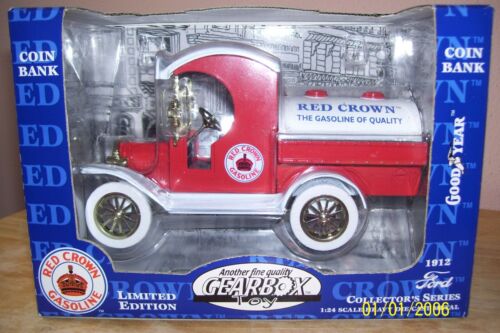 Gearbox 1912 Ford Tanker Red Crown Gasoline Bank-1/24 - New