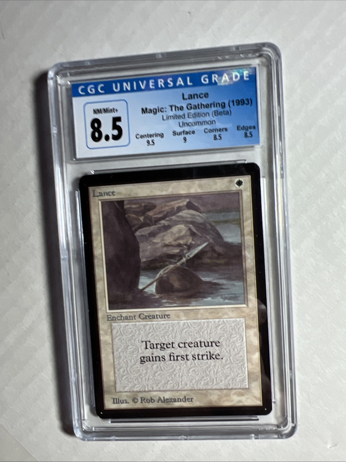 MTG BETA Lance U W CGC 8.5 Quad++ NM/Mint+ (Gem Mint centering) 1993