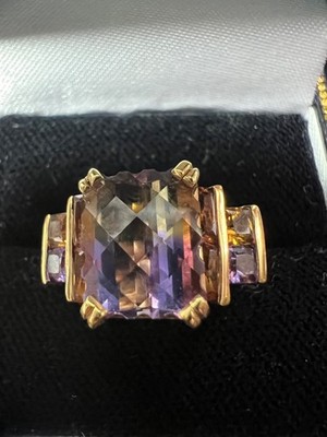 Ring Amethyst und Citrin zweifarbig Gelbgold - 18 Karat - HK#36