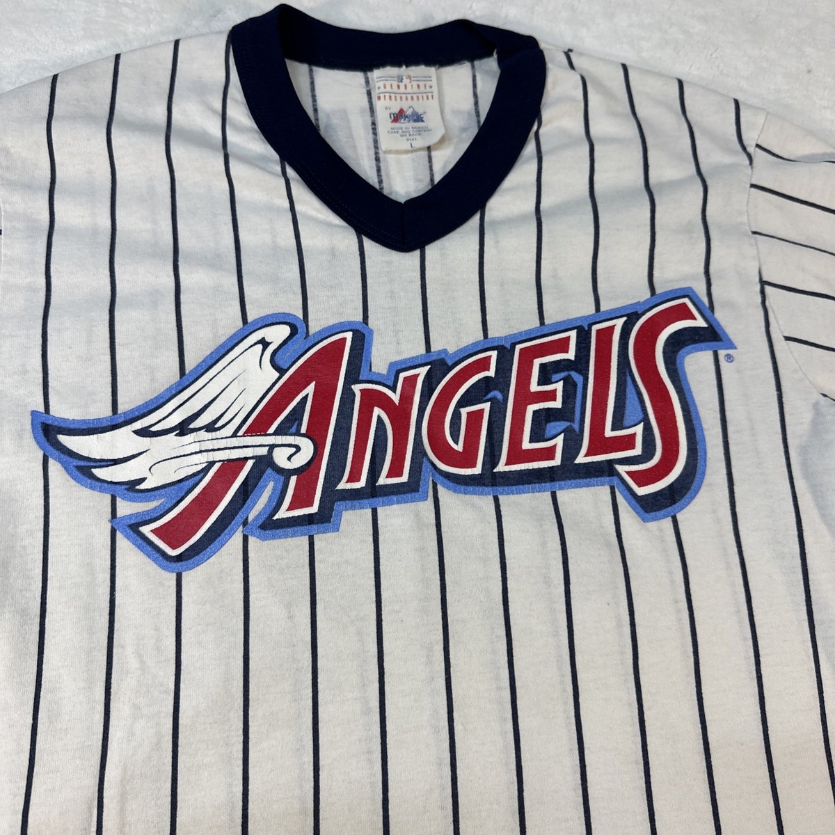 Vintage 1997 Los Angeles Angels MLB Pinstripe Majestic Jersey T