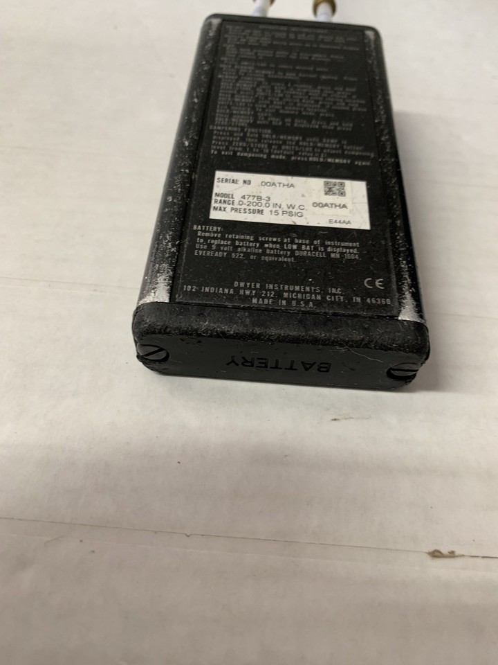 Dwyer Series 477B Digital Manometer (Unit Only)-TESTED AND WORKING UNIT ...