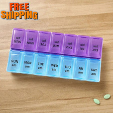 Weekly Daily Pill Box Organiser Tablet Medicine Storage Dispenser 7 Day Night UK