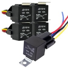 5 Pack 5 PIN 12V Relay with Harness, 40AMP 12 Volt Relay Automotive Relays