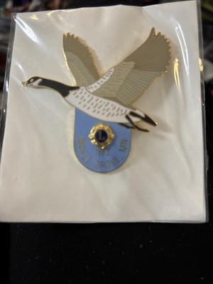 Vintage Maple Grove MN Lions Club Gold Tone Enamel Lapel Pin (GW7)