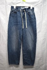 KBB by Kahlana Women's Mid-Rise Barrel Leg The Lynnox Jean Dark Wash Size 2