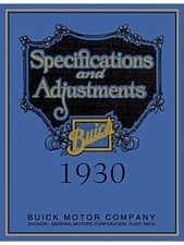 1930 Buick Specifications And Adjustments