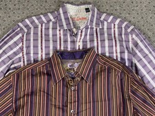 2 Robert Graham Long Sleeve Button Up Shirts Men's Multicolor Flip Cuff