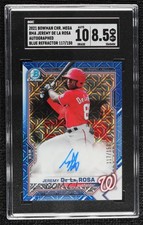2021 Bowman Blue Refractor 117/150 Jeremy De La Rosa #BMA-JD SGC 8.5 Auto 03xq