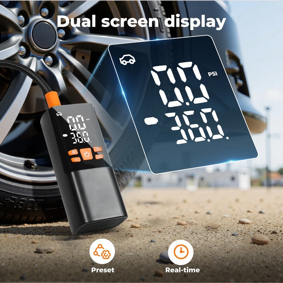 Manan Car Tyre Inflator Cordless Digital Rechargeable Tire Air Compressor Pump - Image 4 of 4