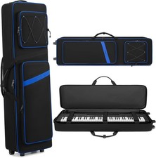 88 Key Keyboard Case with Wheels, Inner Size: 53.5"x 15"x 7", Waterproof Padded